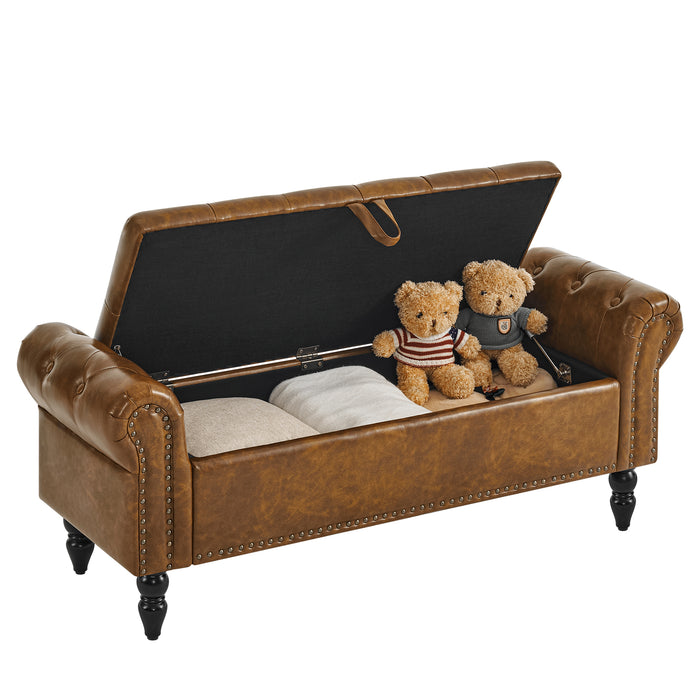 Zakhar Button Tufted Storage Bedroom Bench