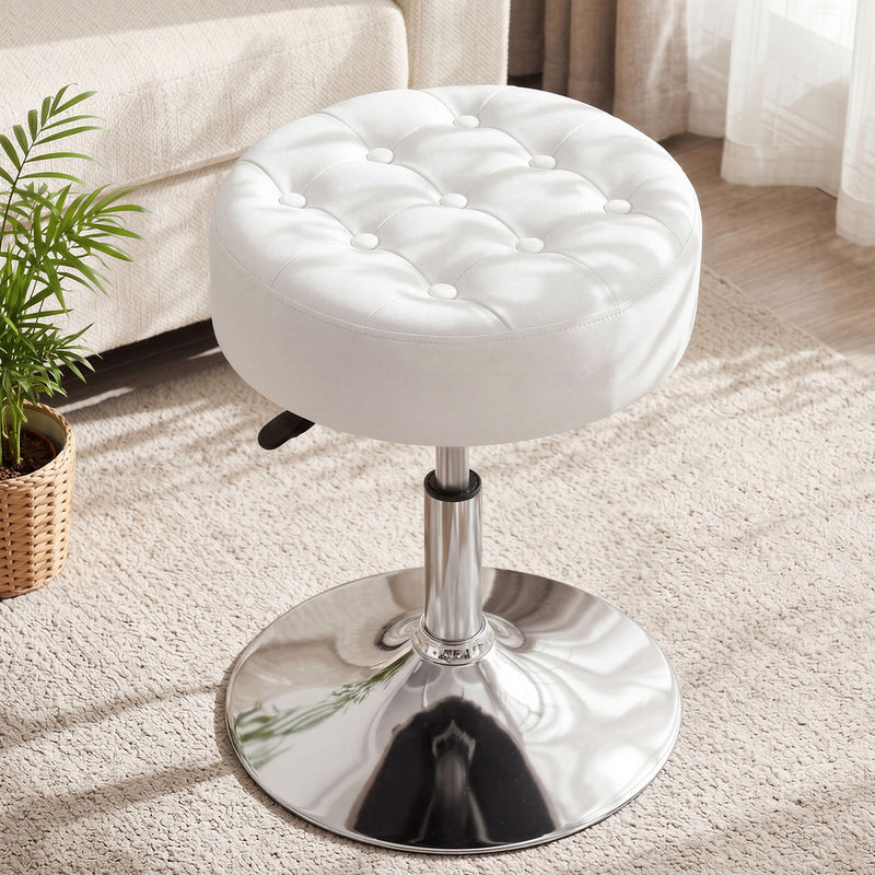 Adrienne 16.5" Wide Leather Vanity Stool