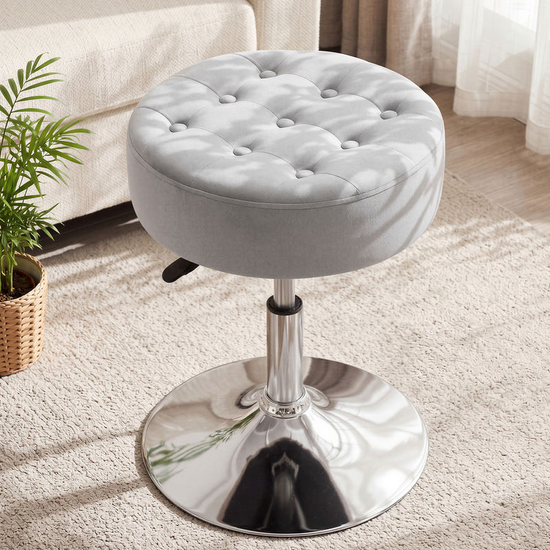 Adrienne 16.5" Wide Leather Vanity Stool