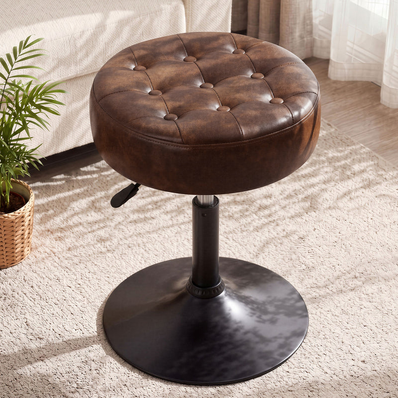 Adrienne 16.5" Wide Leather Vanity Stool
