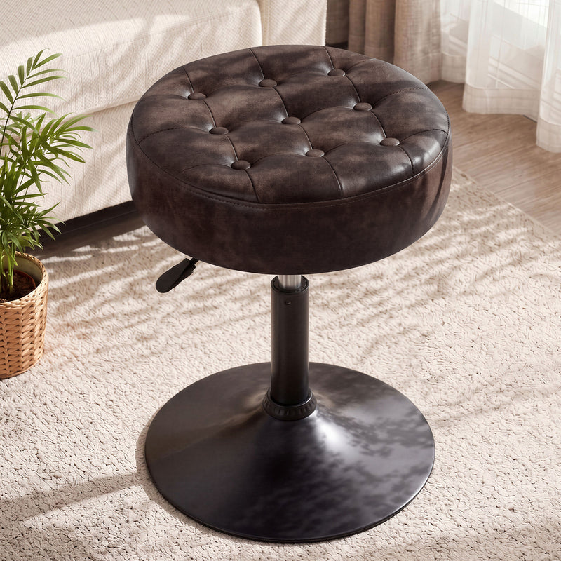 Adrienne 16.5" Wide Leather Vanity Stool
