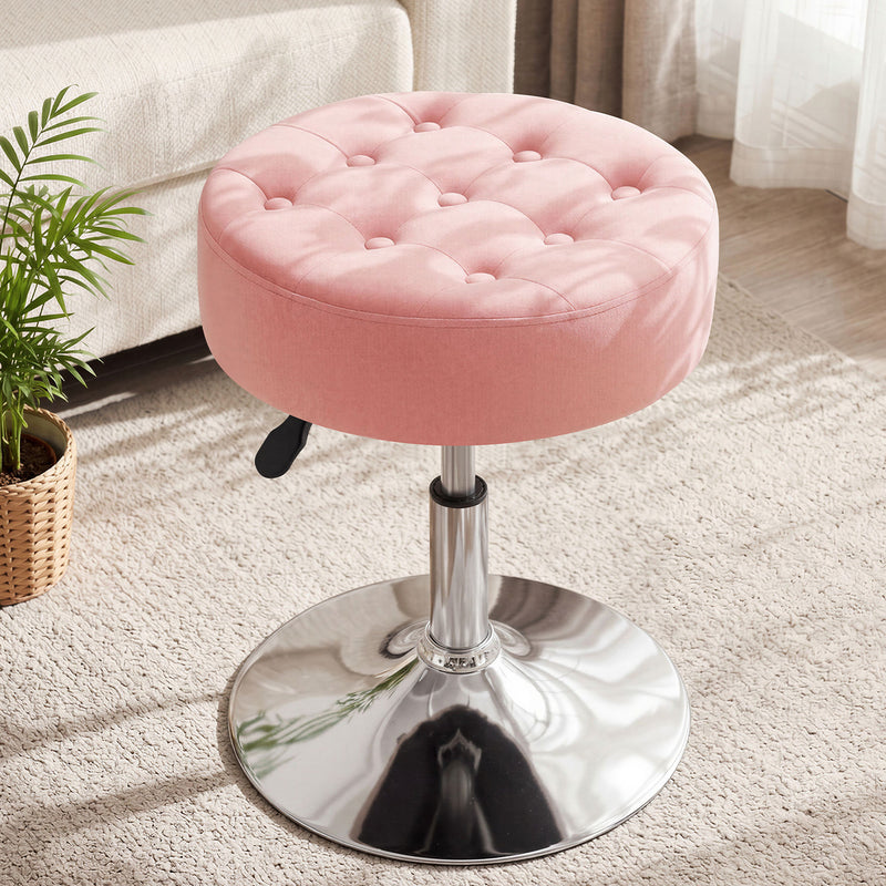 Adrienne 16.5" Wide Leather Vanity Stool