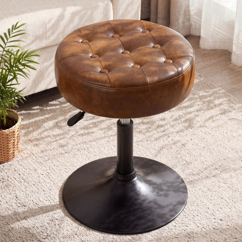 Adrienne 16.5" Wide Leather Vanity Stool
