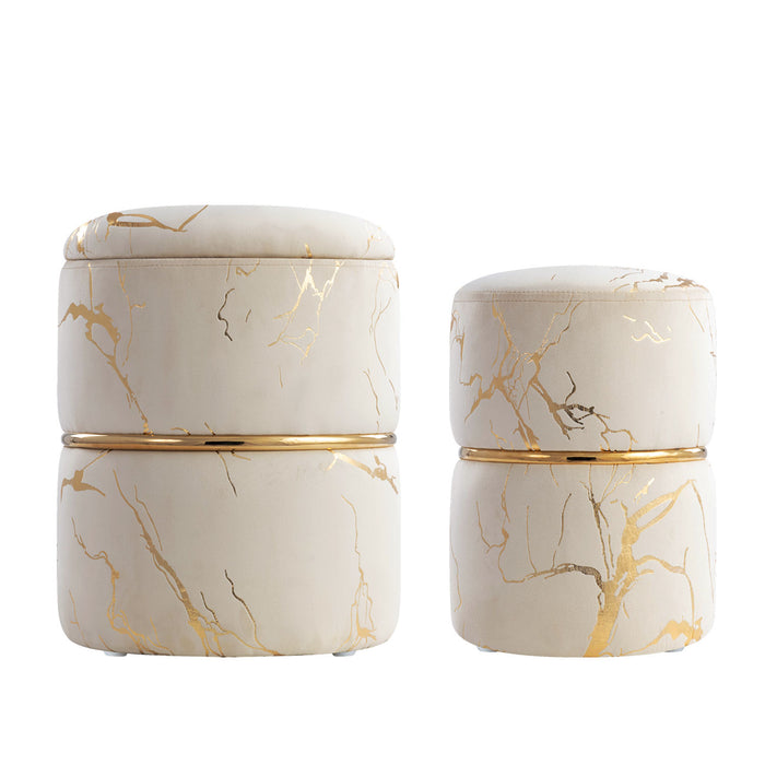 Sena velvet storage ottoman