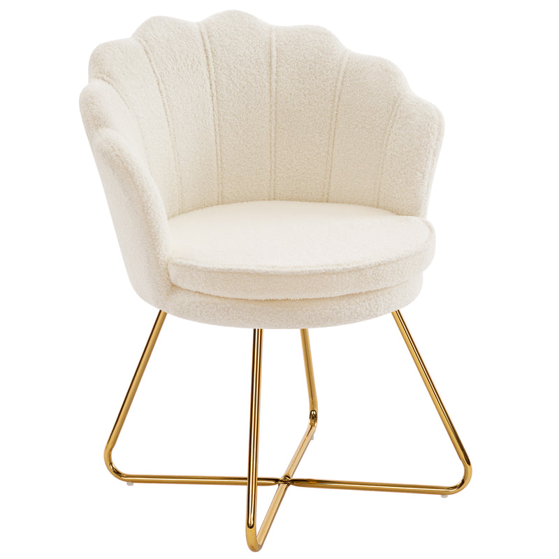 Shell-Shaped Swivel Vanity Chair