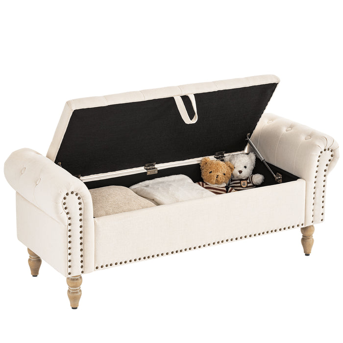 Zakhar Button Tufted Storage Bedroom Bench