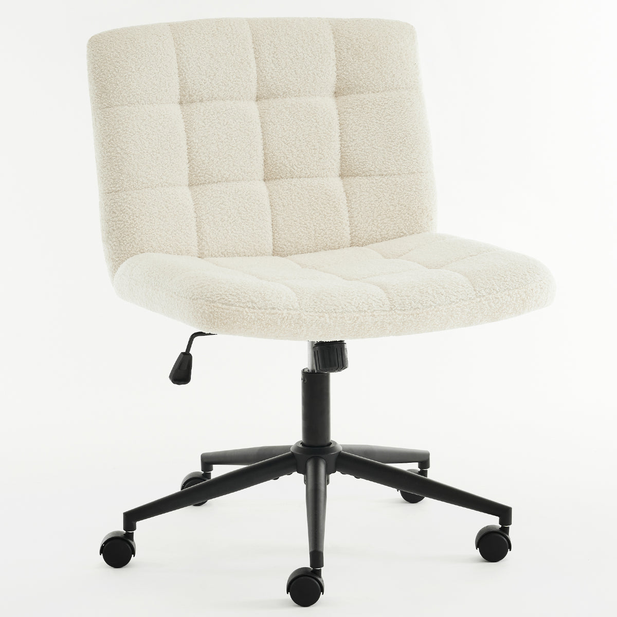 Furnimart Sherpa Upholstered Armless Swivel Home Office Chair