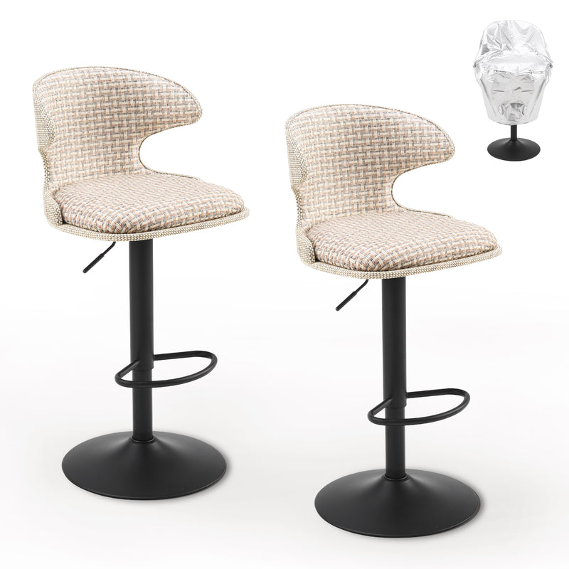 Adjustable Outdoor HDPE Waterproof Bar Stools Set of 2