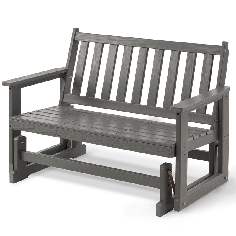 HDPE All-Weather Outdoor Patio Glider Bench for 2-Person