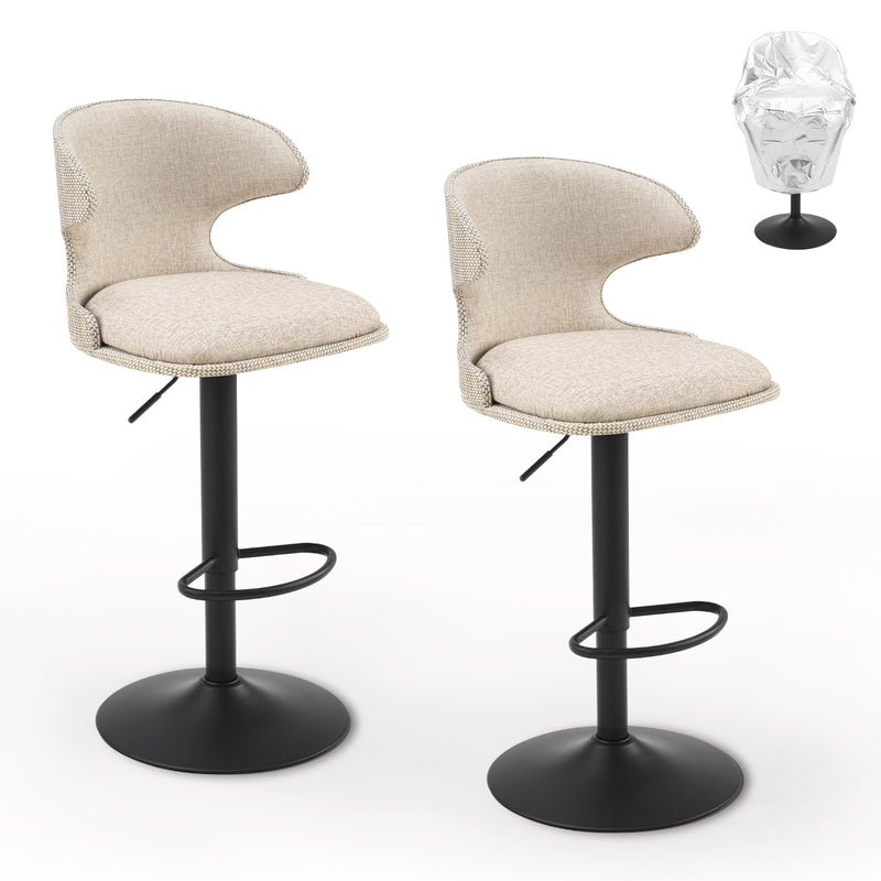 Adjustable Outdoor HDPE Waterproof Bar Stools Set of 2