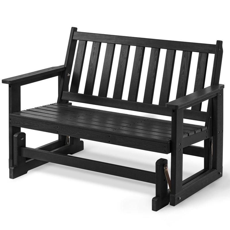 HDPE All-Weather Outdoor Patio Glider Bench for 2-Person