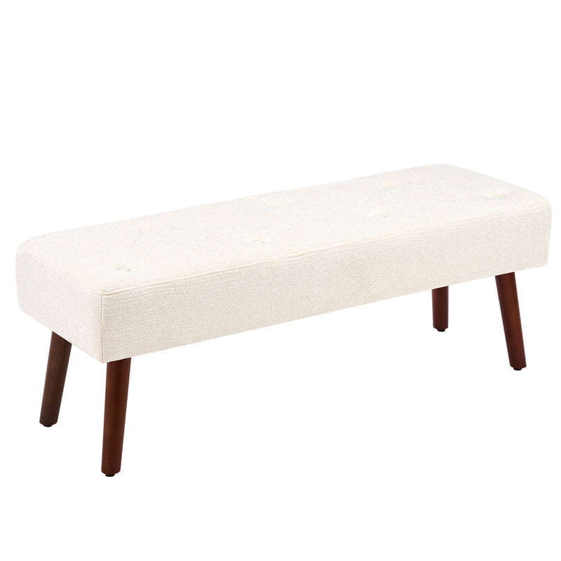 44.75" End of Bed Bench,Modern Tufted Velvet Ottoman Bench With Gold Legs