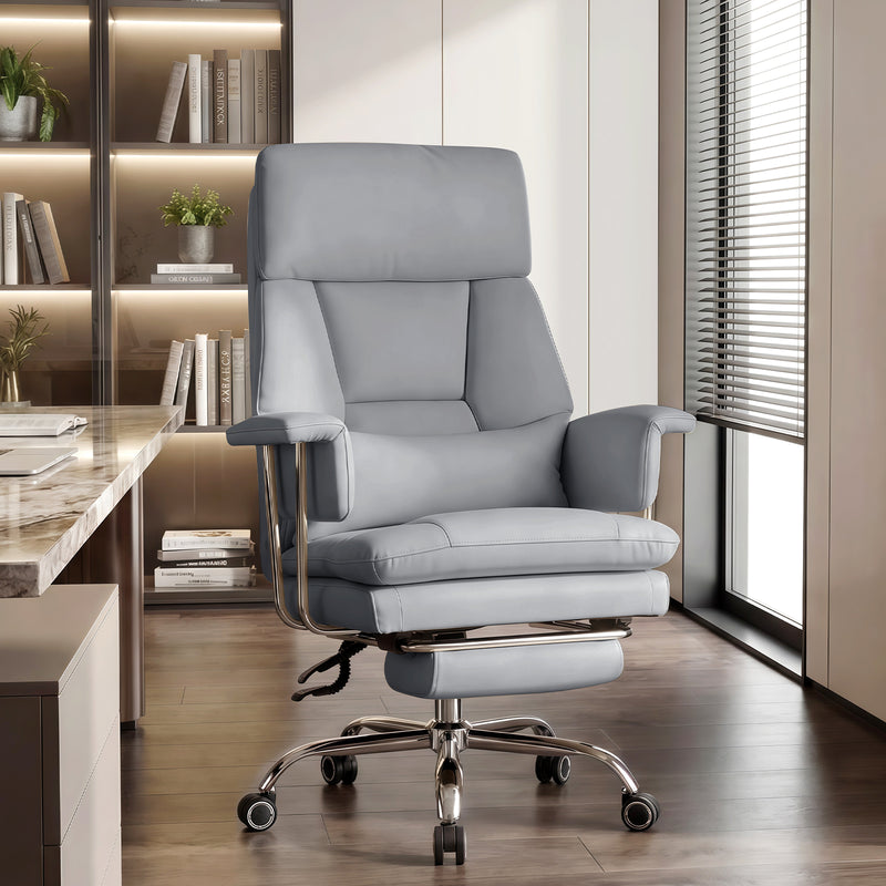 PU Leather High Back Executive Office Chair with Adjustable Lumbar Support