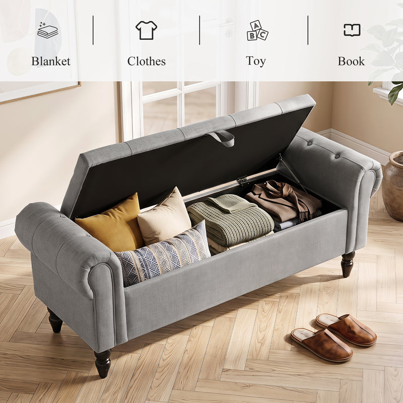 55” End of Bed Bench With Storage