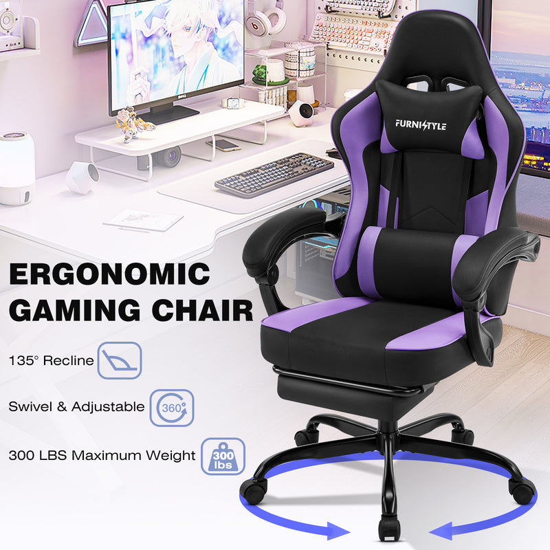 Gaming Chair with Footrest