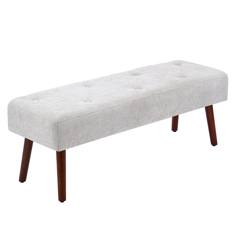 44.75" End of Bed Bench,Modern Tufted Velvet Ottoman Bench With Gold Legs