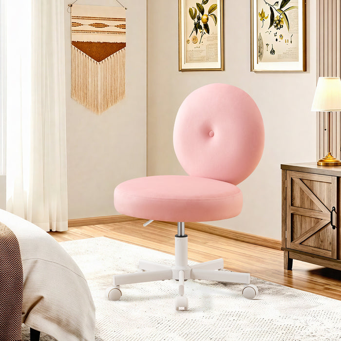 Velvet Vanity Chair with Casters