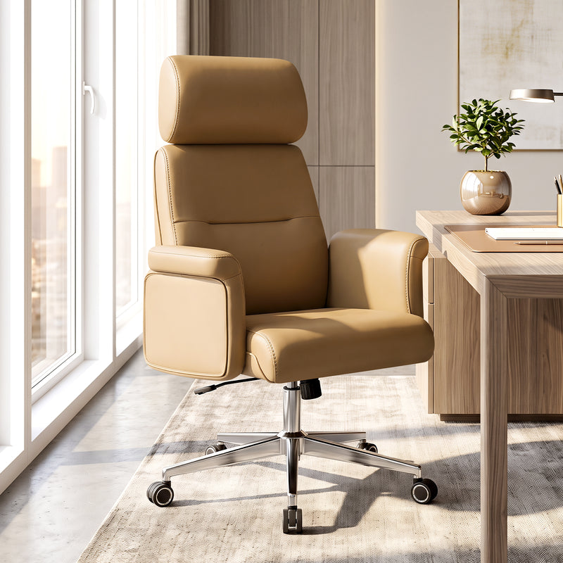 PU Leather Swivel Adjustable  Home Office Chair with High Backrest,Modern Office Chair For Home Office