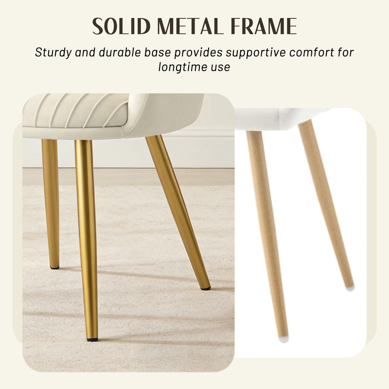 Makeup Vanity Chair Velevt Upholstered Side Chair with Metal Legs