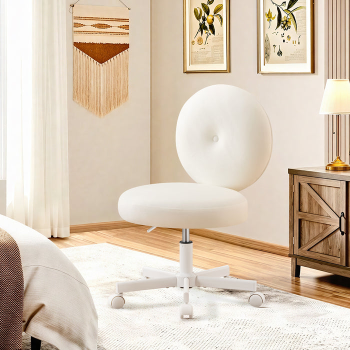 Velvet Vanity Chair with Casters