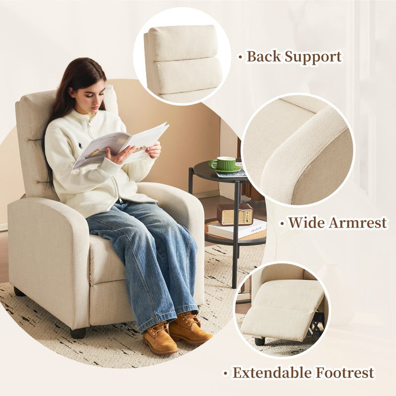 Small Manual Recliner Chair for Small Spaces