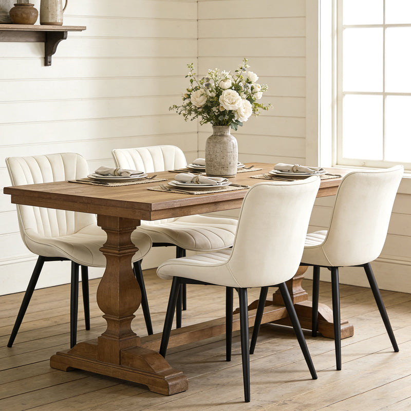 Mid Century 2-Pcs Dining Chairs Velvet Kitchen And Dining Room Chairs Upholstered Accent Chairs With Ergonomic Back