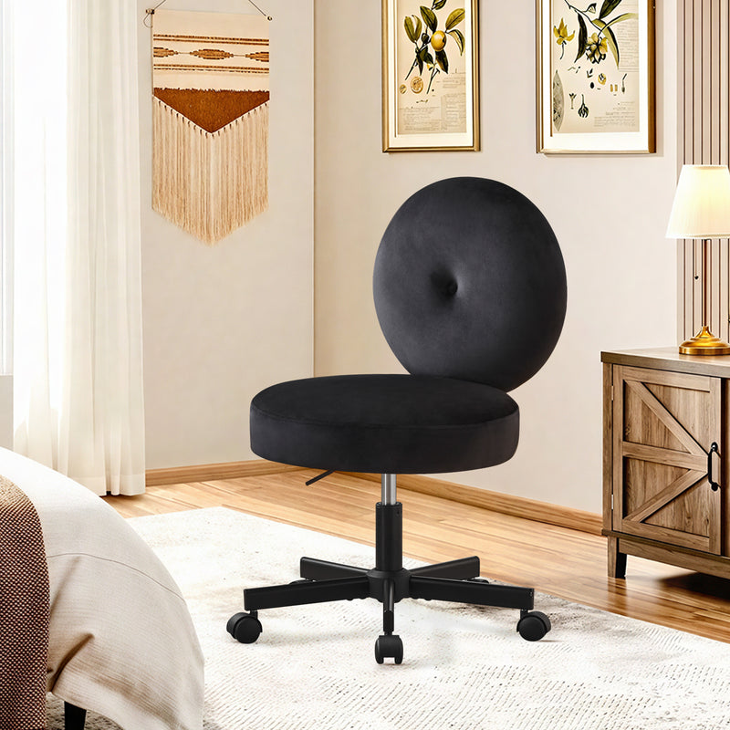 Velvet Vanity Chair with Casters