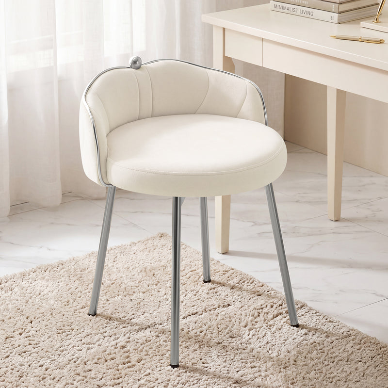 Furniliving Cute Vanity Chair With Golden Legs
