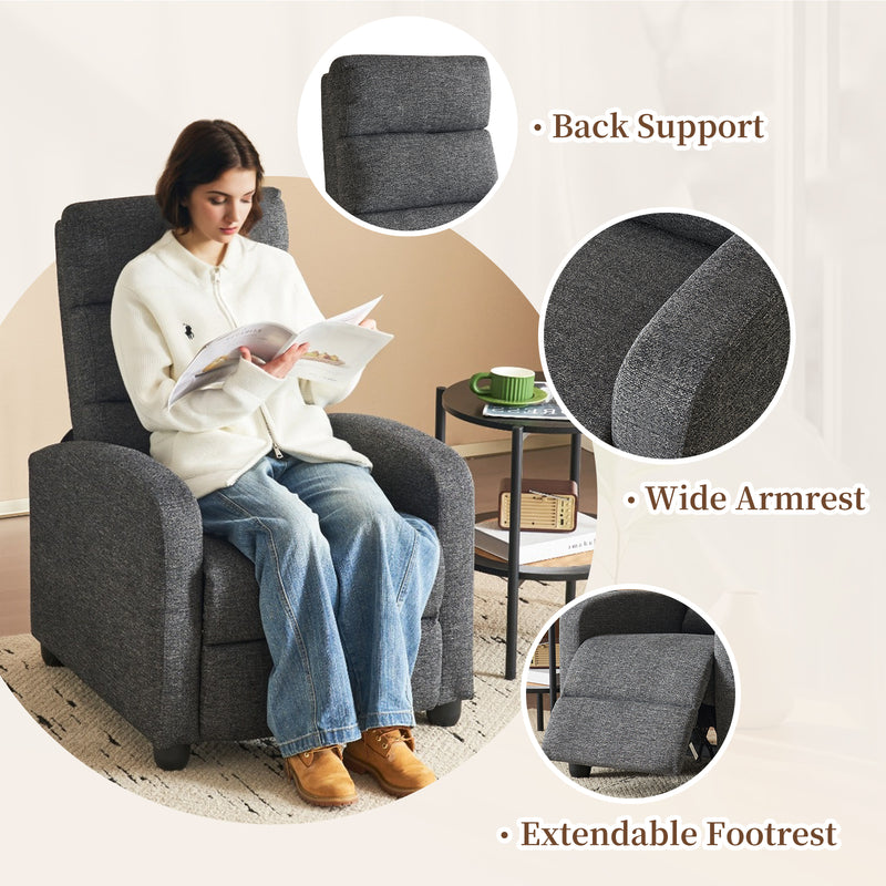 Small Manual Recliner Chair for Small Spaces