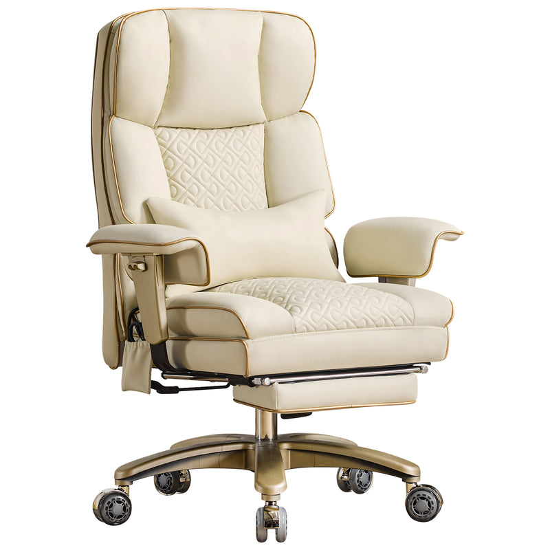 Furniliving Modern Big Tall Executive Office Chair Pu Leather Office Desk Chair With Footrest