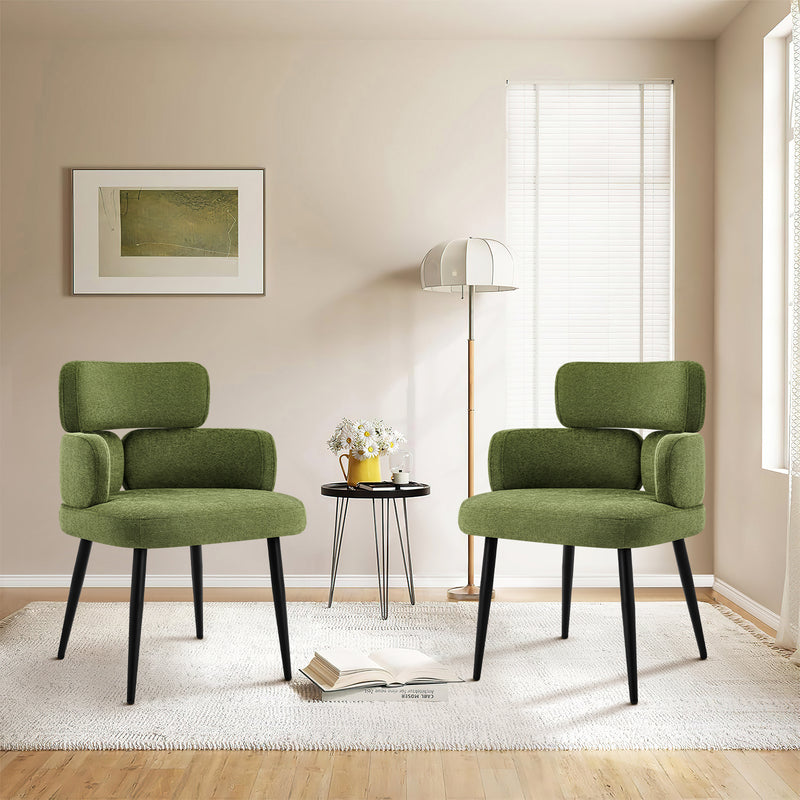 Modern Accent Dining Chair ,Upholstered Vanity Chair With Arms