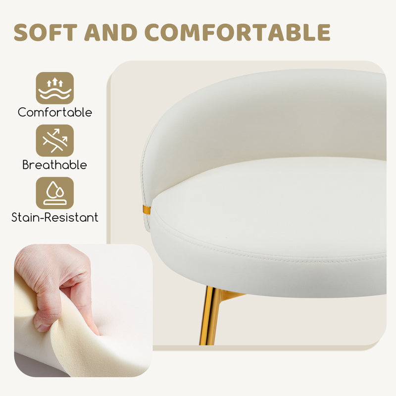 Cute Vanity Chair With Golden Legs