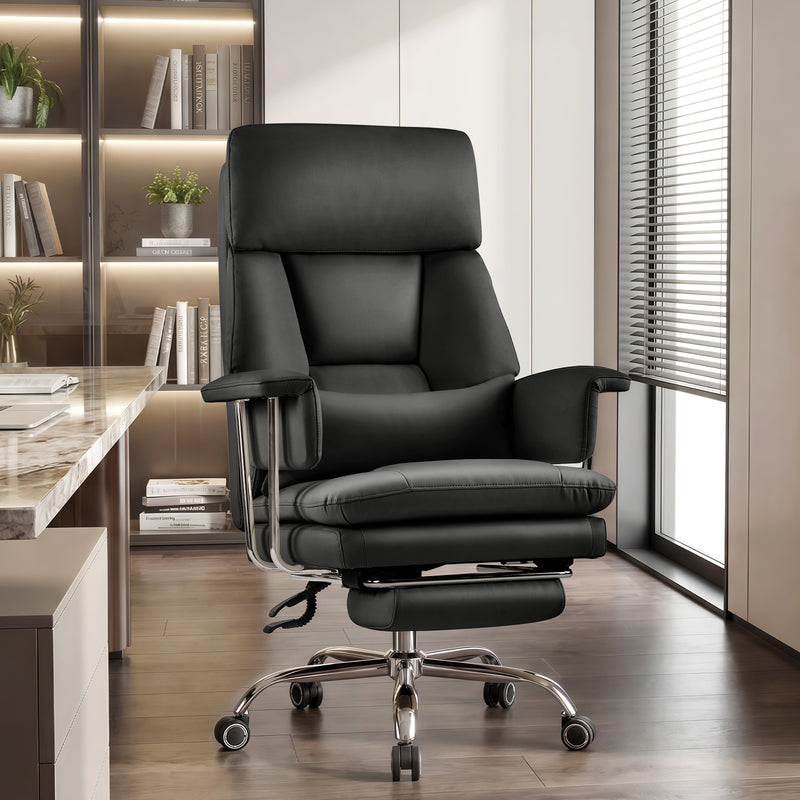 PU Leather High Back Executive Office Chair with Adjustable Lumbar Support