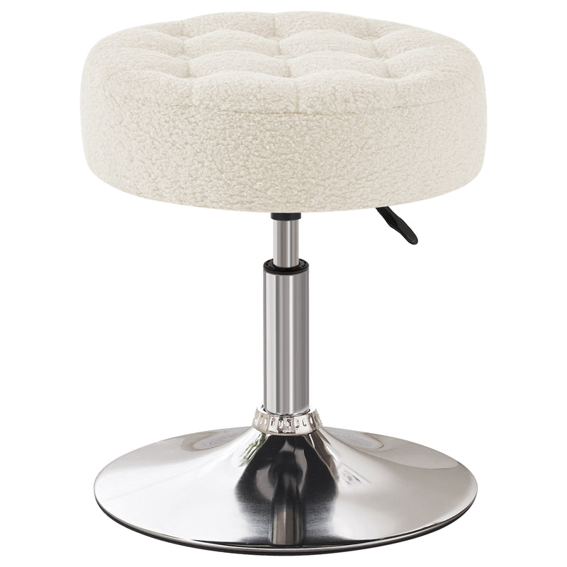 Adrienne 16.5" Wide Leather Vanity Stool