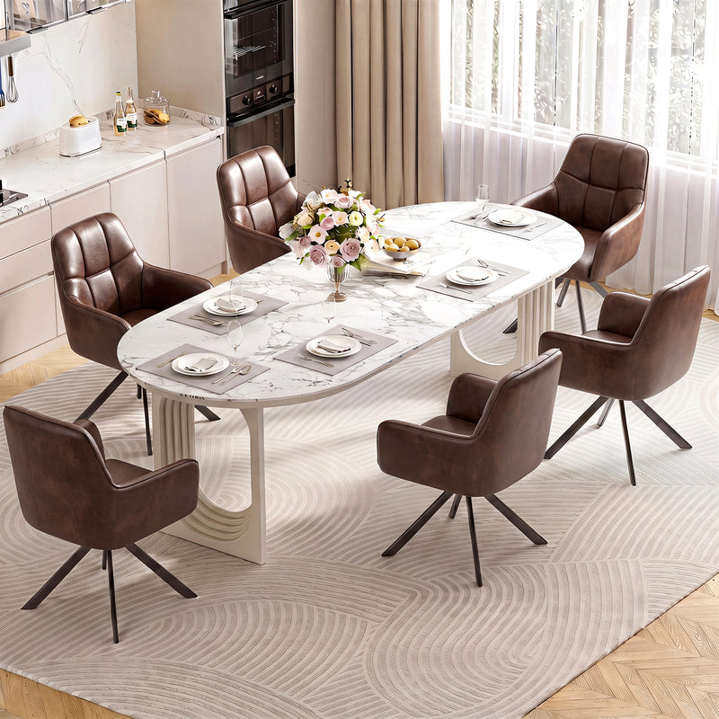 Comfortable Ergonomic Swivel Dining  Chairs Set  Of 2 for Kitchen