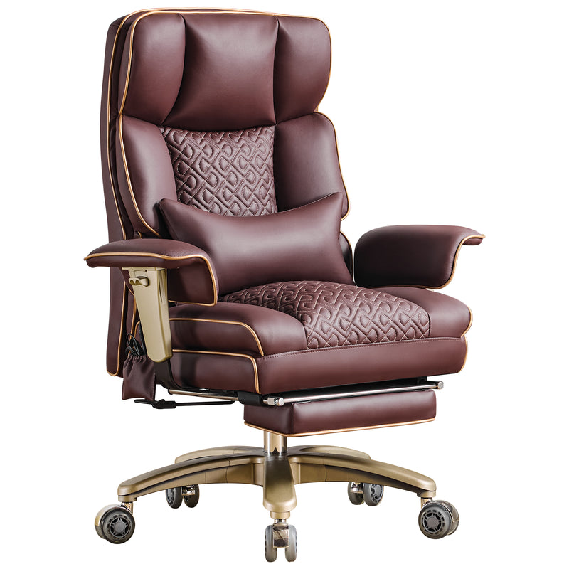 Furniliving Modern Big Tall Executive Office Chair Pu Leather Office Desk Chair With Footrest