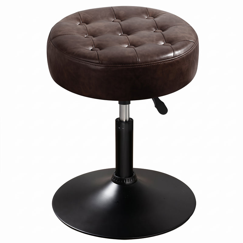 Adrienne 16.5" Wide Leather Vanity Stool