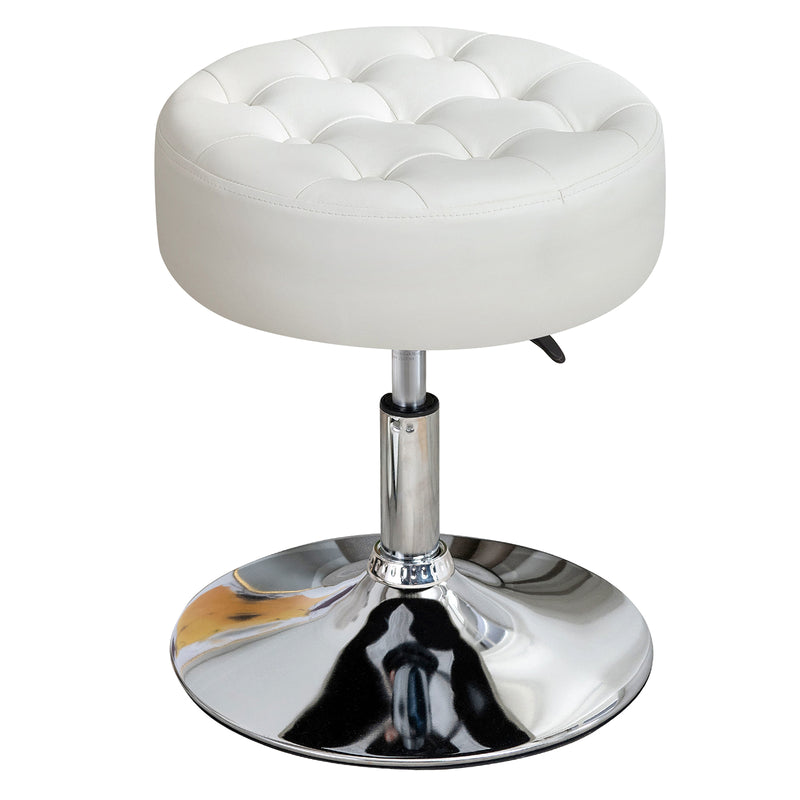 Adrienne 16.5" Wide Leather Vanity Stool