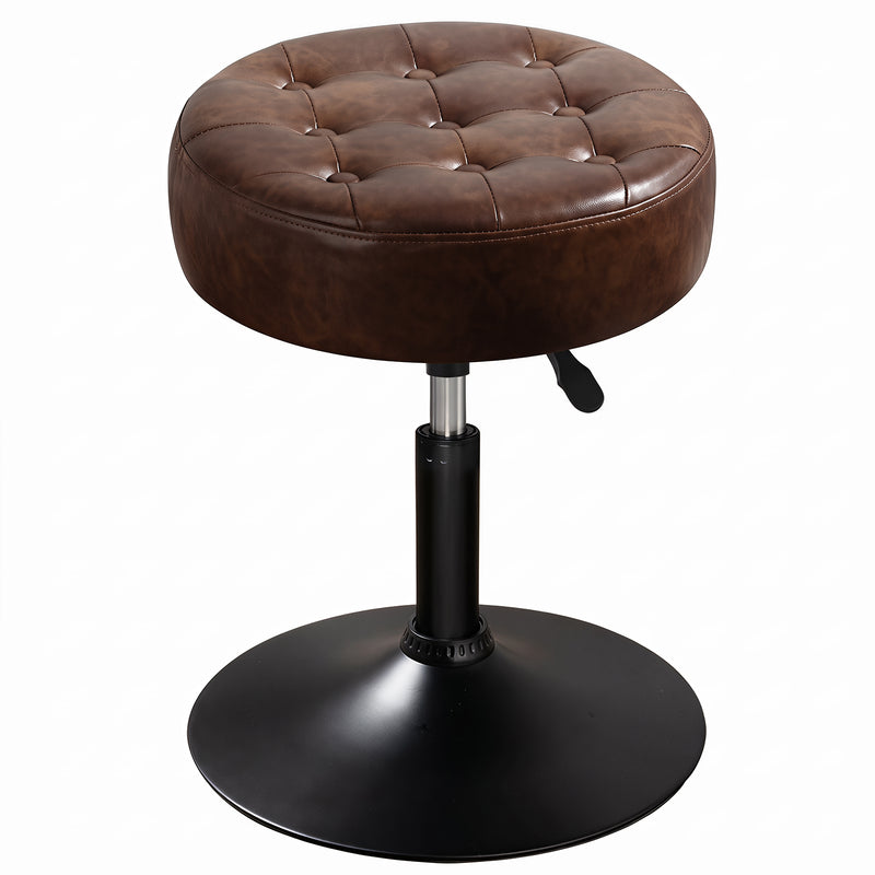 Adrienne 16.5" Wide Leather Vanity Stool