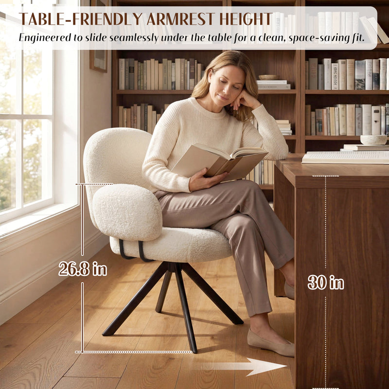 Cute Swivel Teddy Vanity Chair With Round Shaped