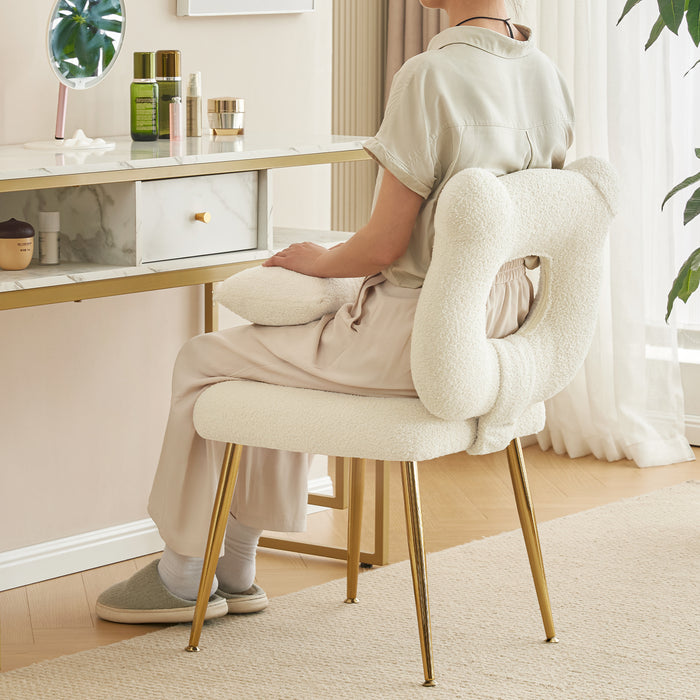 vanity chair with open-back chair