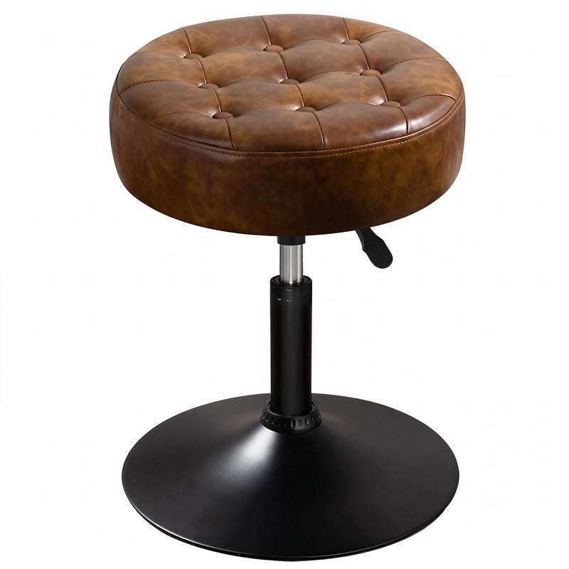 Adrienne 16.5" Wide Leather Vanity Stool