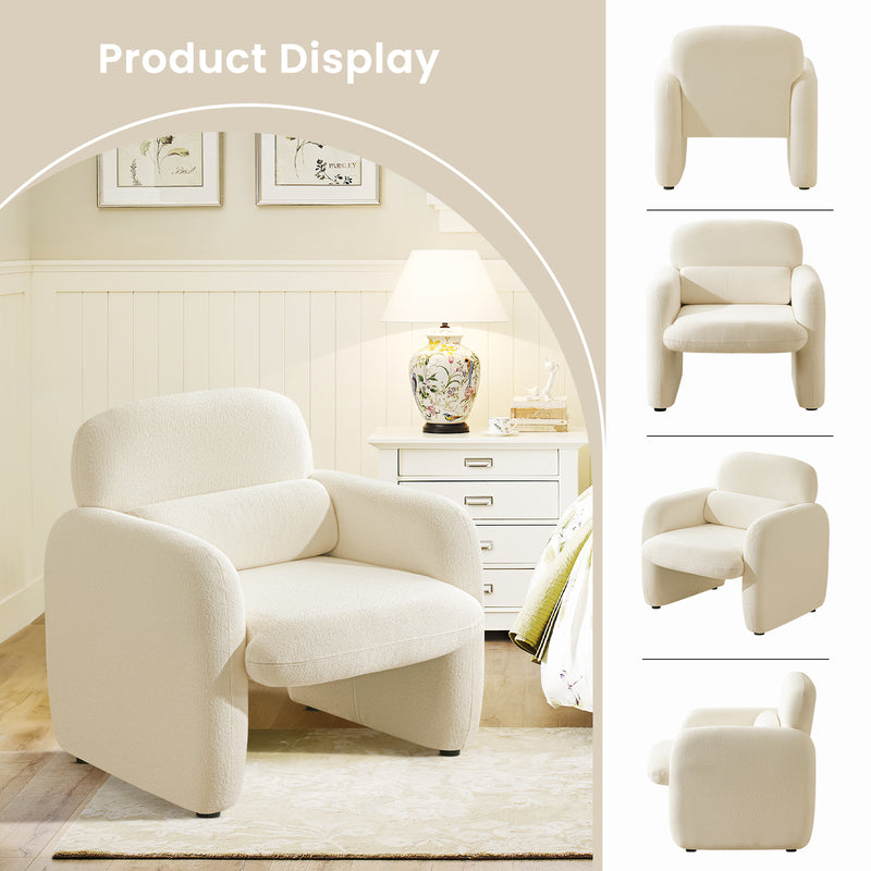 Wide and Deep Seat Chenille Lounge Chair,