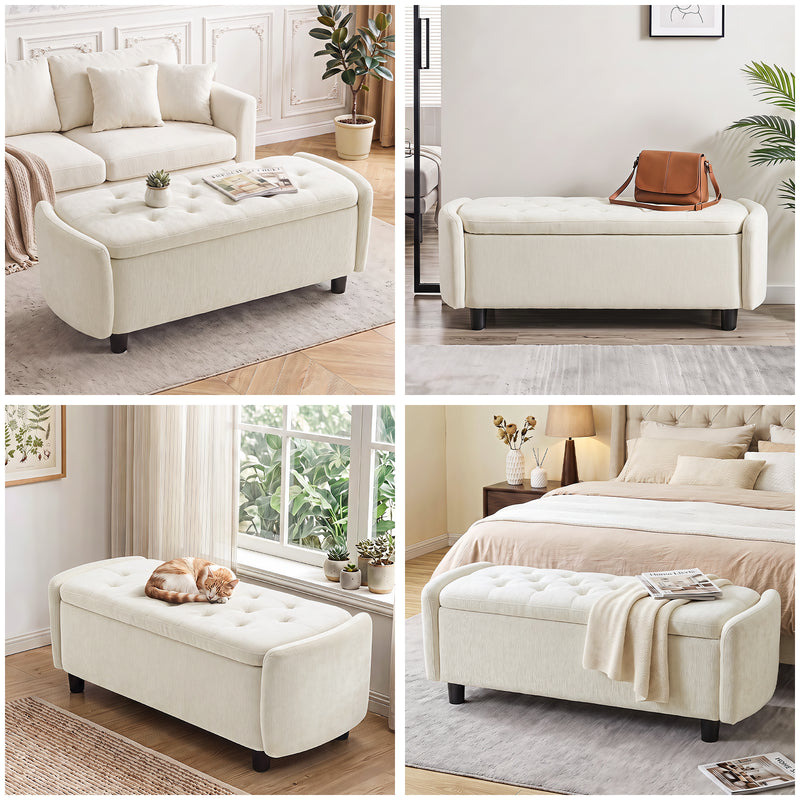 46.5‘’ Chenille Storage Bench