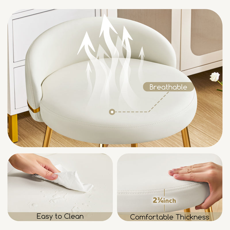 Cute Vanity Chair With Golden Legs