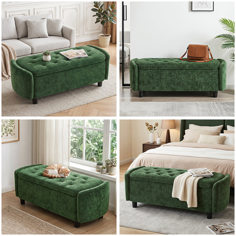 46.5‘’ Chenille Storage Bench