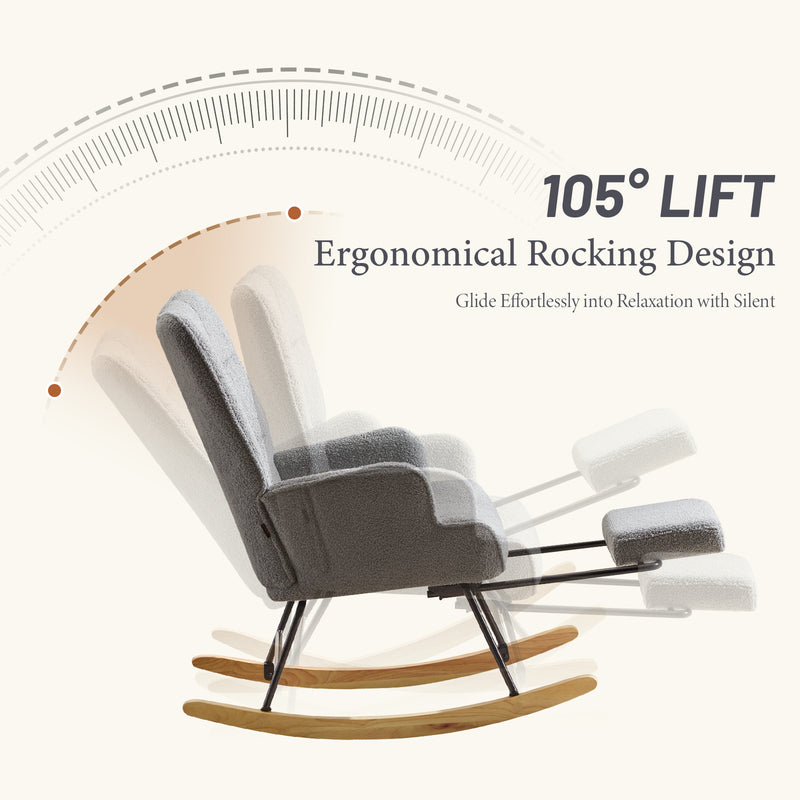 furniliving Teddy Upholstered Nursery Rocking Chair