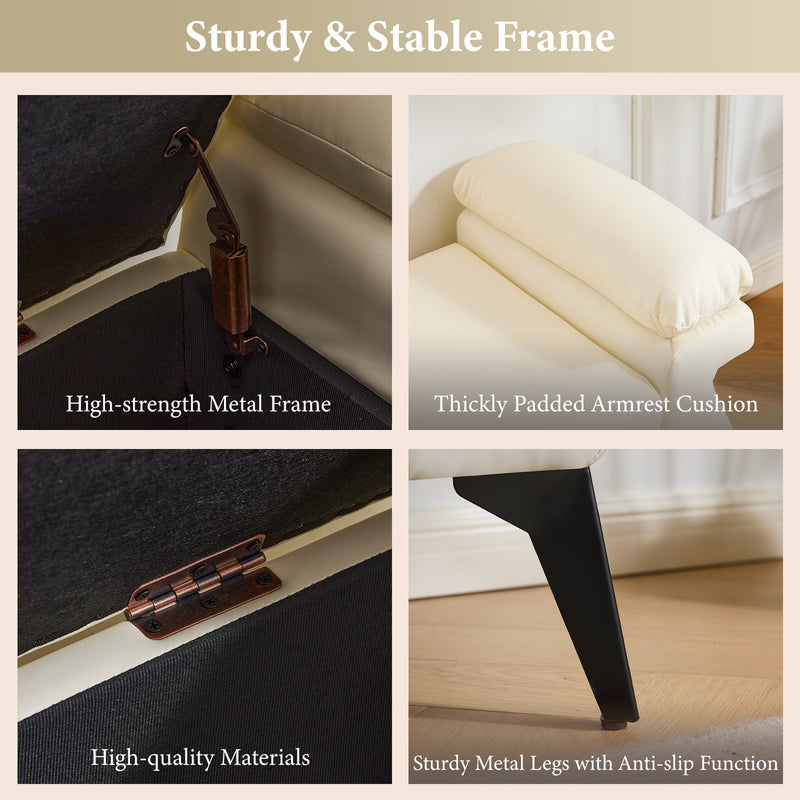 51” Storage Bench with Armrest Cushion