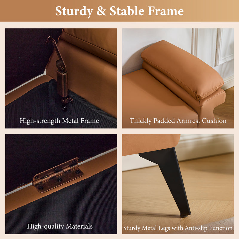 51” Storage Bench with Armrest Cushion