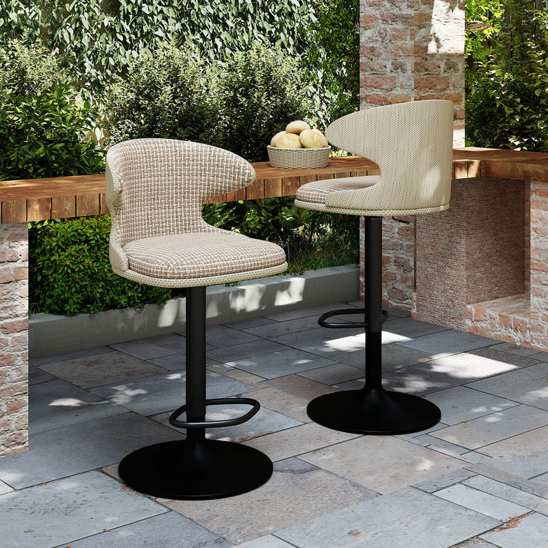 Adjustable Outdoor HDPE Waterproof Bar Stools Set of 2